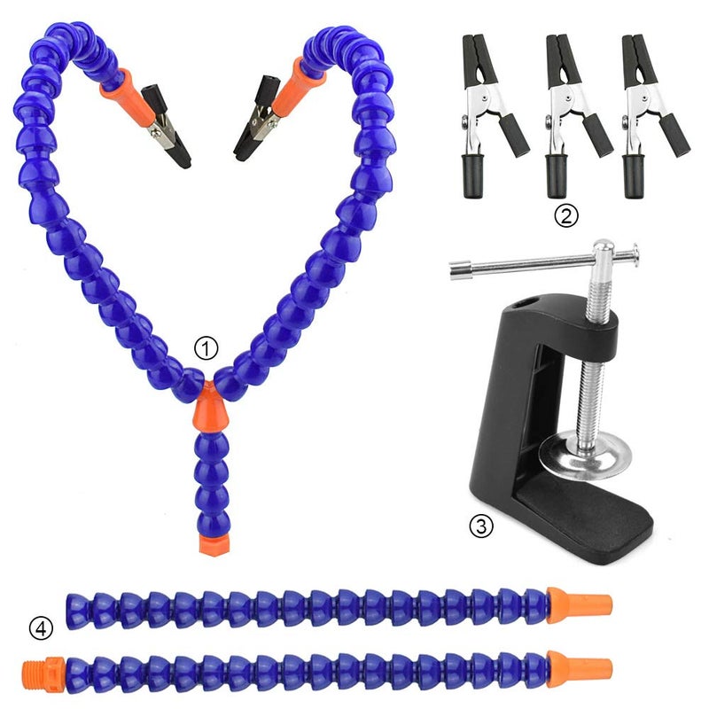 NOEVSBIG Soldering Helping Hands Clamp, NOEVSBIG 4 Soldering Arms with Adjustable Vise Clip, PCB Third Hand Holder for Electronics Repair, DIY Arts Craft Hobby Soldering Aid - Image 4